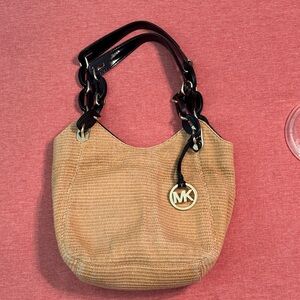 Michael Kors Woven Tan and Black Shoulder Bag